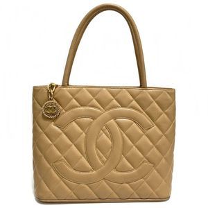 Tote Bag Matelasse Caviar Skin Salmon Pink Beige Coco Mark Gold Hardware